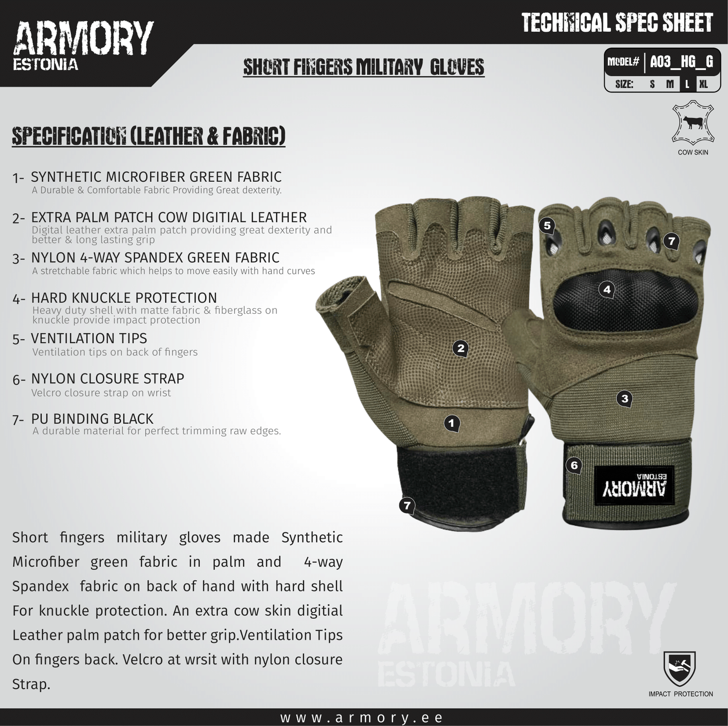 Tactical half gloves